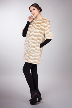 Chinchilla Beige Faux Fur Jacket