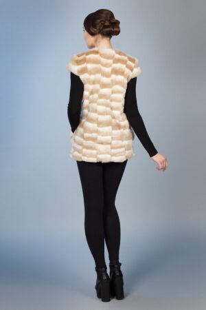 Chinchilla Beige Faux Fur Vest